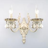 Бра с хрусталем 3281/2 белый с золотом Eurosvet Elisha