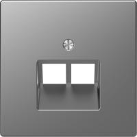 SE Merten D-Life Нержавеющая Сталь Накладка центральная для розетки 2-ной RJ45