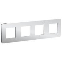 SE Unica Studio Хром/Антрацит Рамка 4-ная