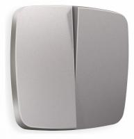 Лицевая панель OMEGA (Сталь матовый) для 2-клавишных выключателей QUANT OP5030