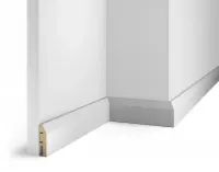 Плинтус AP04 под покраску, белый, 60x16x2400 мм, МДФ, с пазом