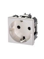 ABB NIE Zenit Бел Розетка с/з с защитными шторками, винт. зажим, 2 мод