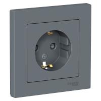 SE AtlasDesign Грифель Розетка с/з со шторками, 16А, в сборе