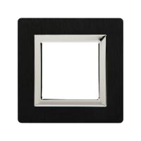 DKC Avanti Черный Алюминий Рамка 2 модуля