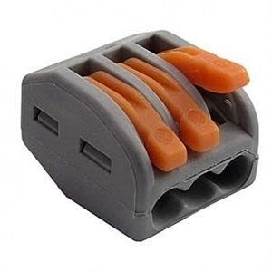 Wago клеммы для всех типов проводников; макс. 4 мм²; 3-проводн.; с рычагами; серый корпус