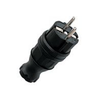 EKF Basic Вилка прямая каучуковая 230В, 2P+PE, 16A, IP44