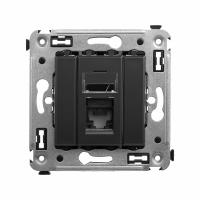 DKC Avanti Черный матовый Компьютерная розетка RJ-45 один  категория 6