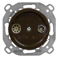 BIRONI Шедель Бриз Коричневый матовый Розетка TV/R-SAT проходная (скрытый монтаж)