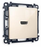 Комплект механизма розетки HDMI 2.0 ALFA MA314010 Бежевый глянец 40V/500mA 2.0GHz 5-18Gbit/s QUANT