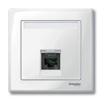 SE Merten SM Бел глянец Накладка розетки ТЛФ/комп 1-ой прямой