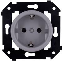 BIRONI Шедель Пластик Титан Розетка с/з (скрытый монтаж)