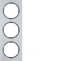 Berker R.3 Алюминий/черный Рамка 3-местная