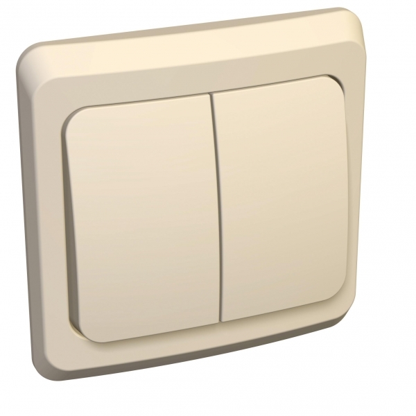 SE Этюд Крем Выключатель 2-клавишный с подсветкой
