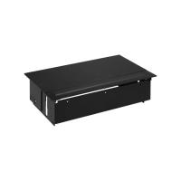 Simon 400 Черный Врезной розеточный блок с крышкой и мет. вводом, 3x2P+E, 2xUSB зарядное уст., 1 пустой модуль