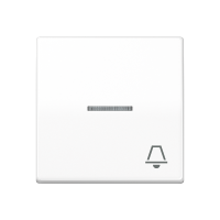 JUNG Клавиша для выключателя с окошком для подсветки и символом "звонок" белая