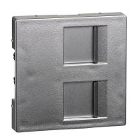 SE Merten SM Алюминий Центральная плата 2-ая для модулей штепсельных разъемов с пылезащ. шторками