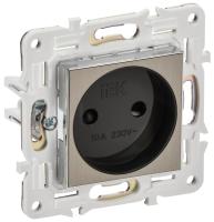 IEK SKANDY Никель Розетка б/з с защитными шторками 10А SK-R01N