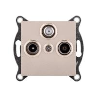 Розетка тройная TV (мама) + TV (папа) + спутниковая SAT, золотой Kollinger REA-036GD для Aspekt, Eleganz, Reflex