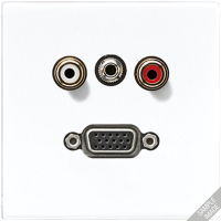 JUNG 2x Cinch Audio (RCA) / Stereo разъем (TRS 3.5 mm) / VGA, слоновая кость