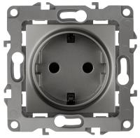 ЭРА 12-2101-12 Розетка 2P+E Schuko, 16A-250В, IP20, 12, Графит