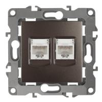 ЭРА 12-3108-13 Бронза Розетка информационная двойная 2XRJ45, IP20, 12