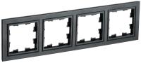 IEK BRITE Рамка 4-мест. РУ-4-БрЧ черн.