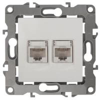 ЭРА 12-3108-01 Белый Розетка информационная двойная 2XRJ45, IP20, 12