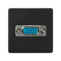 Simon 27 Мех Графит Разъём VGA, широкий, винты