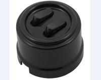 BIRONI Лизетта Пластик Черный Выключатель 2-кл (клавишный)