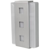 Zamel Звонок "GLASSO", проводной, эл.-механич., 220 В, серебристый+серебристое стекло 8мм, 85 дБ