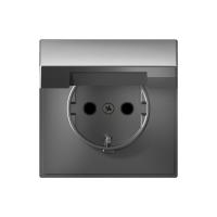 Systeme Electric ArtGallery Сталь Розетка с заземл. со шторк. с крышкой, 16А, IP20, механизм
