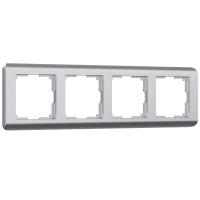 Рамка из поликарбоната на 4 поста Stream серебряный W0042106