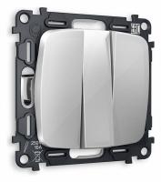 Комплект механизма 3-клавишного выключателя OMEGA MO405010 Серебро глянец QUANT