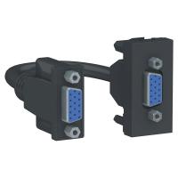 SE Unica Modular Антрацит Розетка HD15 female (VGA), 1 модуль
