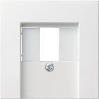 Gira S-55 Бел глянц Накладка ТЛФ розетки TAE, аудиорозетки(110910),USB (107000) с шильдиком