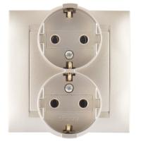 Simon 15 Шампань Розетка 2-ая с/з, 16А, 250В, винт.зажим Simon 15 Шампань Розетка 2-ая с/з, 16А, 250В, винт.зажим