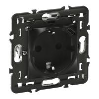 Legrand Mosaic Матовая черная Розетка 2К+3 с USB-C, программа, немецкий стандарт, с суппортом