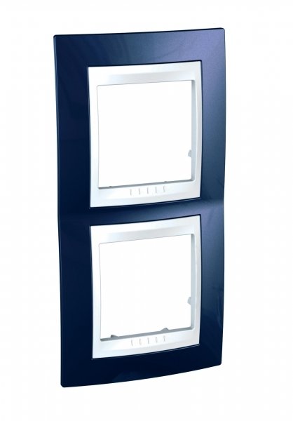 Schneider Electric Unica Хамелеон Индиго/Бел Рамка 2-ая вертикальная