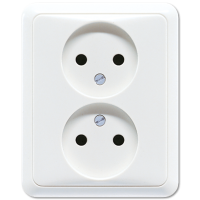 JUNG двойная розетка для внутреннего монтажа в сборе, белый