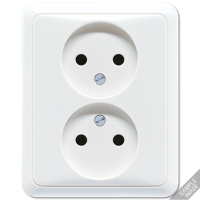 JUNG Розетка сдвоенная 16A 250V~ без заземления слоновая кость