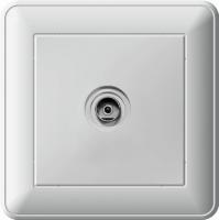 SE Wessen 59 Бел Розетка TV оконечная (в сборе, с рамкой)