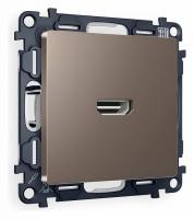 Комплект механизма розетки HDMI 2.0 ALFA MA644010 Темна бронза матовый 40V/500mA 2.0GHz 5-18Gbit/s QUANT