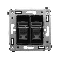 DKC Avanti Черный квадрат Компьютерная розетка RJ-45 двойная  категория  6А