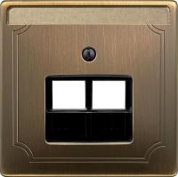 SE Merten SD Античная латунь Накладка розетки ТЛФ/комп 2-ой наклонной