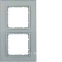 Berker B.7 Стекло Алюминий матовый Рамка 2-местная