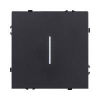 Выключатель кнопочный 1-клавишный 10А/250В с LED подсветкой, черный матовый Kollinger Eclipse EC-012BK