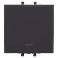 DKC Avanti Черный матовый Выключатель одноклавишный 2 модуля