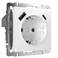 Розетка с заземлением, шторками и USB тип A+C (белый) W1171701