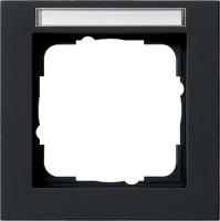 Gira E2 Черный Рамка 1-ая с полем для надписи