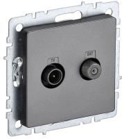 IEK BRITE Розетка двойная TV+SAT РТВ/РСп12-БрС сталь